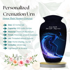 blue neon skateboard cremation urn for human ashes, handmade aluminum memorial urn – photo 2