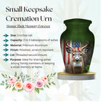 deer hunter american flag cremation urn for human ashes, handmade aluminum memorial urn – photo 7