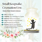 black cat star cremation urn for pet ashes, handmade aluminum memorial urn – photo 6