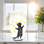 black cat star cremation urn for pet ashes, handmade aluminum memorial urn – photo 3