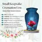 red rose butterfly cremation urn for human ashes, handmade aluminum memorial urn – photo 6