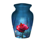 red rose butterfly cremation urn for human ashes, handmade aluminum memorial urn – photo 9