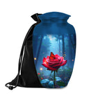 red rose butterfly cremation urn for human ashes, handmade aluminum memorial urn – photo 3