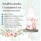 pink butterfly watercolor floral cremation urn for human ashes, handmade aluminum memorial urn – photo 7