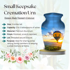 hot air balloon sunset cremation urn for human ashes, handmade aluminum memorial urn – photo 7