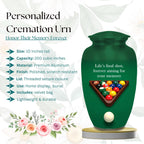billiards pool player cremation urn for human ashes, handmade aluminum memorial urn – photo 6
