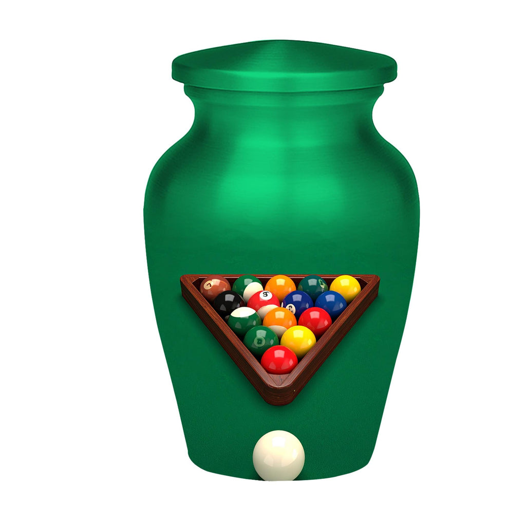 billiards pool player cremation urn for human ashes, handmade aluminum memorial urn – photo 9