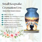 bowling alley cremation urn for human ashes, handmade aluminum memorial urn – photo 6