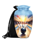 bowling alley cremation urn for human ashes, handmade aluminum memorial urn – photo 4