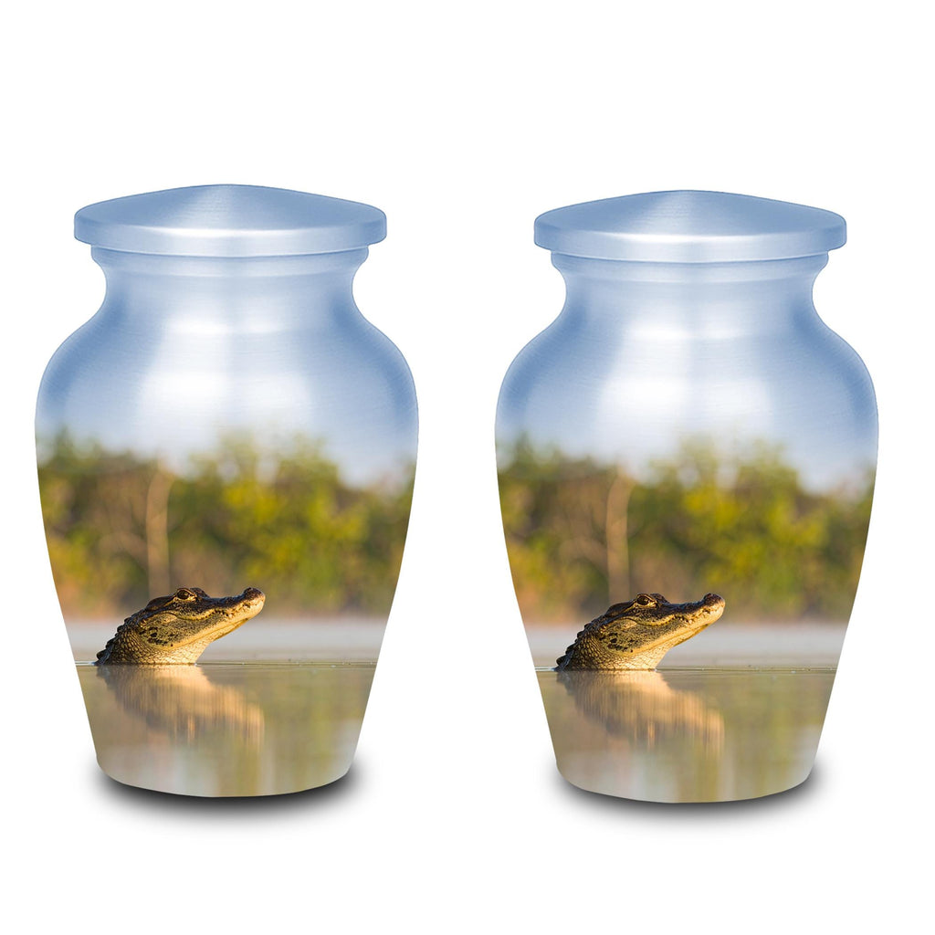 alligator cremation urn for human ashes, handmade aluminum memorial urn – photo 8