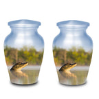 alligator cremation urn for human ashes, handmade aluminum memorial urn – photo 8