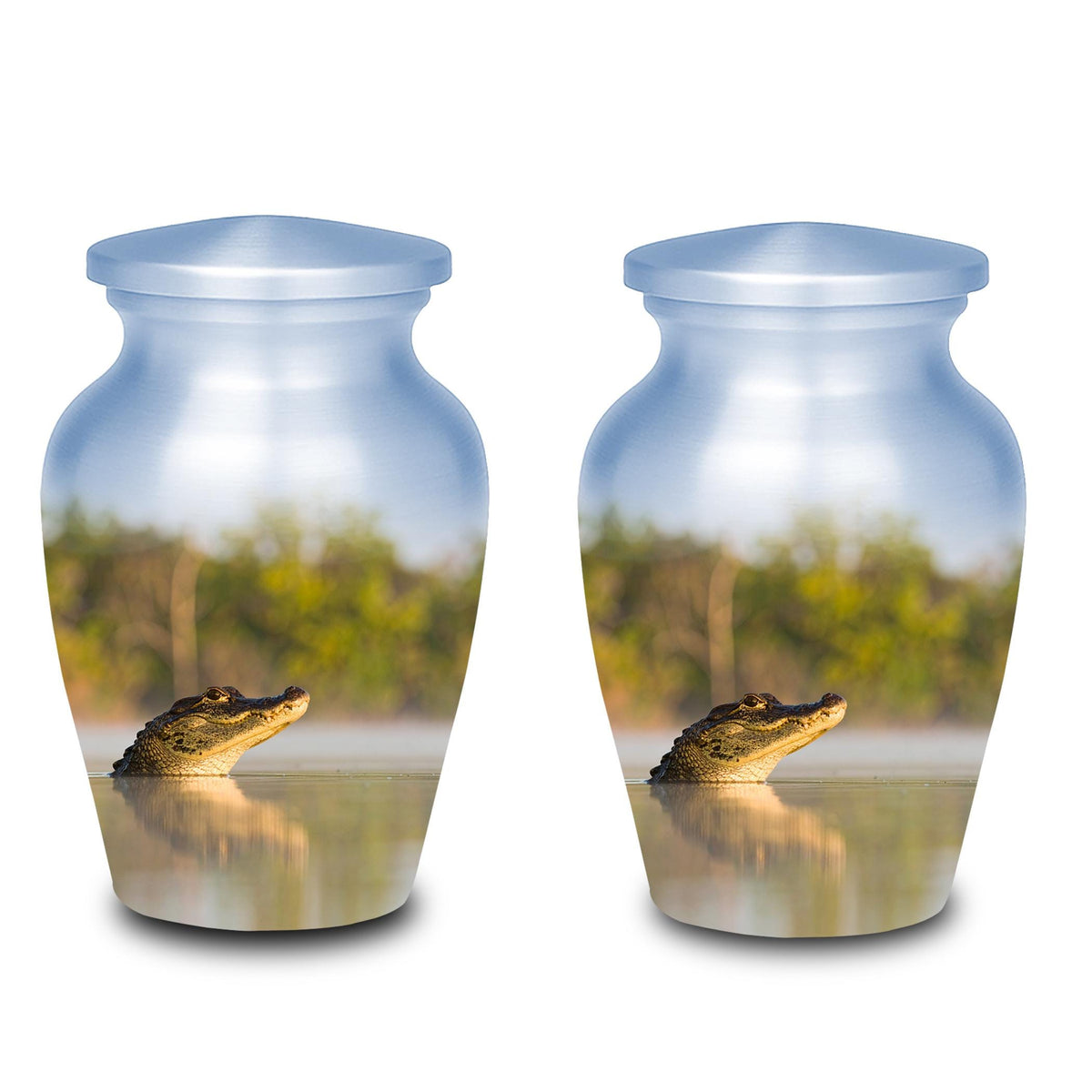 alligator cremation urn for human ashes, handmade aluminum memorial urn – photo 8