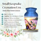 guitar hummingbird sunset cremation urn for human ashes, handmade aluminum memorial urn – photo 6