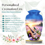guitar hummingbird sunset cremation urn for human ashes, handmade aluminum memorial urn – photo 2