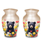 black bear wildflower meadow cremation urn for human ashes, handmade aluminum memorial urn – photo 7