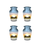 elephant sunrise safari cremation urn for human ashes, handmade aluminum memorial urn – photo 8