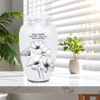 white floral cremation urn for human ashes, handmade aluminum memorial urn – photo 10