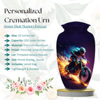 neon fire motorcycle cremation urn for human ashes, handmade aluminum memorial urn – photo 3