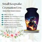 neon fire motorcycle cremation urn for human ashes, handmade aluminum memorial urn – photo 7