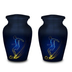 soccer player cremation urn for human ashes, handmade aluminum memorial urn – photo 8