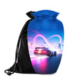 blue racing car cremation urn for human ashes, handmade aluminum memorial urn – photo 1