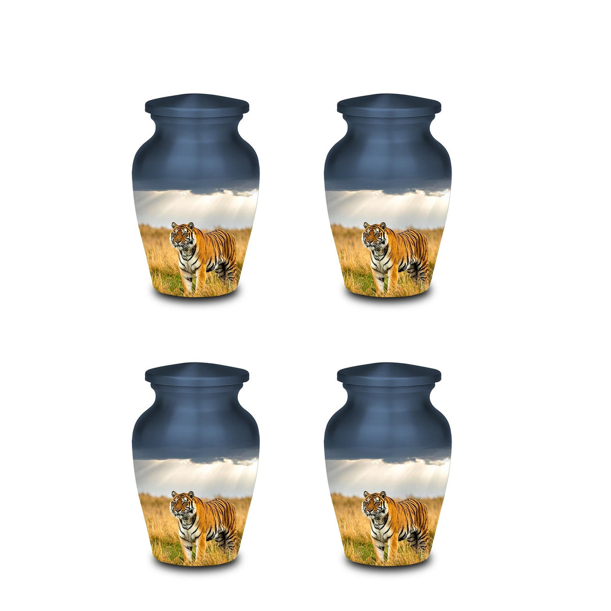 tiger wildlife cremation urn for human ashes, handmade aluminum memorial urn – photo 9
