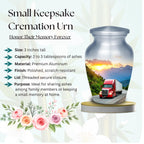 red truck driver cremation urn for human ashes, handmade aluminum memorial urn – photo 7