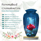 red rose butterfly cremation urn for human ashes, handmade aluminum memorial urn – photo 2