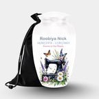 sewing machine floral cremation urn for human ashes, handmade aluminum memorial urn – photo 2