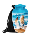 feather beach ocean cremation urn for human ashes, handmade aluminum memorial urn – photo 3