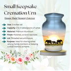 elephant sunrise safari cremation urn for human ashes, handmade aluminum memorial urn – photo 4