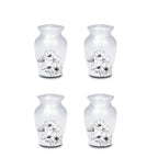 white floral cremation urn for human ashes, handmade aluminum memorial urn – photo 9