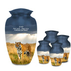 tiger wildlife cremation urn for human ashes, handmade aluminum memorial urn – photo 7