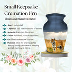 tiger wildlife cremation urn for human ashes, handmade aluminum memorial urn – photo 4
