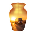 sunset highway truck cremation urn for human ashes, handmade aluminum memorial urn – photo 4