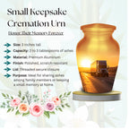 sunset highway truck cremation urn for human ashes, handmade aluminum memorial urn – photo 6