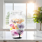 watercolor tree music notes cremation urn for human ashes, handmade aluminum memorial urn – photo 5