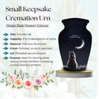 cat moon night sky cremation urn for pet ashes, handmade aluminum memorial urn – photo 5