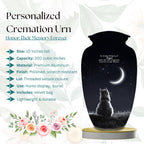 cat moon night sky cremation urn for pet ashes, handmade aluminum memorial urn – photo 7