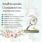 tennis racket and balls cremation urn for human ashes, handmade aluminum memorial urn – photo 3