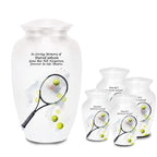 tennis racket and balls cremation urn for human ashes, handmade aluminum memorial urn – photo 8