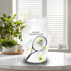 tennis racket and balls cremation urn for human ashes, handmade aluminum memorial urn – photo 9