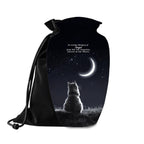 cat moon night sky cremation urn for pet ashes, handmade aluminum memorial urn – photo 1
