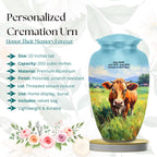cow countryside farm cremation urn for human ashes, handmade aluminum memorial urn – photo 7