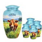 cow countryside farm cremation urn for human ashes, handmade aluminum memorial urn – photo 8
