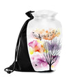 watercolor tree music notes cremation urn for human ashes, handmade aluminum memorial urn – photo 1