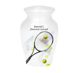 tennis racket and balls cremation urn for human ashes, handmade aluminum memorial urn – photo 5