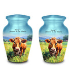cow countryside farm cremation urn for human ashes, handmade aluminum memorial urn – photo 6