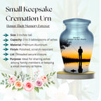 sunset fishing cremation urn for human ashes, handmade aluminum memorial urn – photo 7
