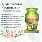 floral garden cremation urn for human ashes, handmade aluminum memorial urn – photo 8